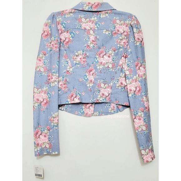🎉Rare! FREE PEOPLE Romantic Floral Crop Blazer, NEW with Tag - Picture 3 of 11